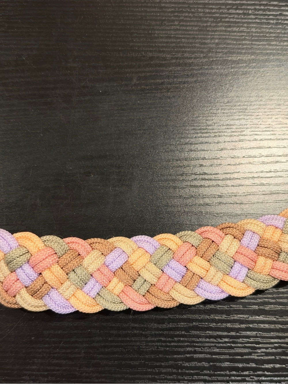 Vintage Braided Multicolor Women’s Waist Belt - Pastel Mix